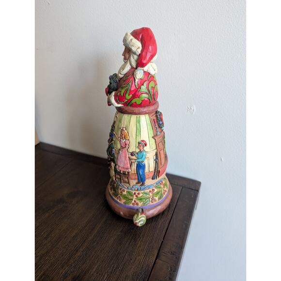 Jim Shore All Is Merry and Bright #4044666 Rotating Musical Santa Deck the Halls - Picture 2 of 6